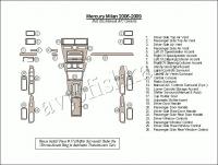 Декоративные накладки салона Mercury Milan 2006-2009 полный набор, ручной A/C Controls